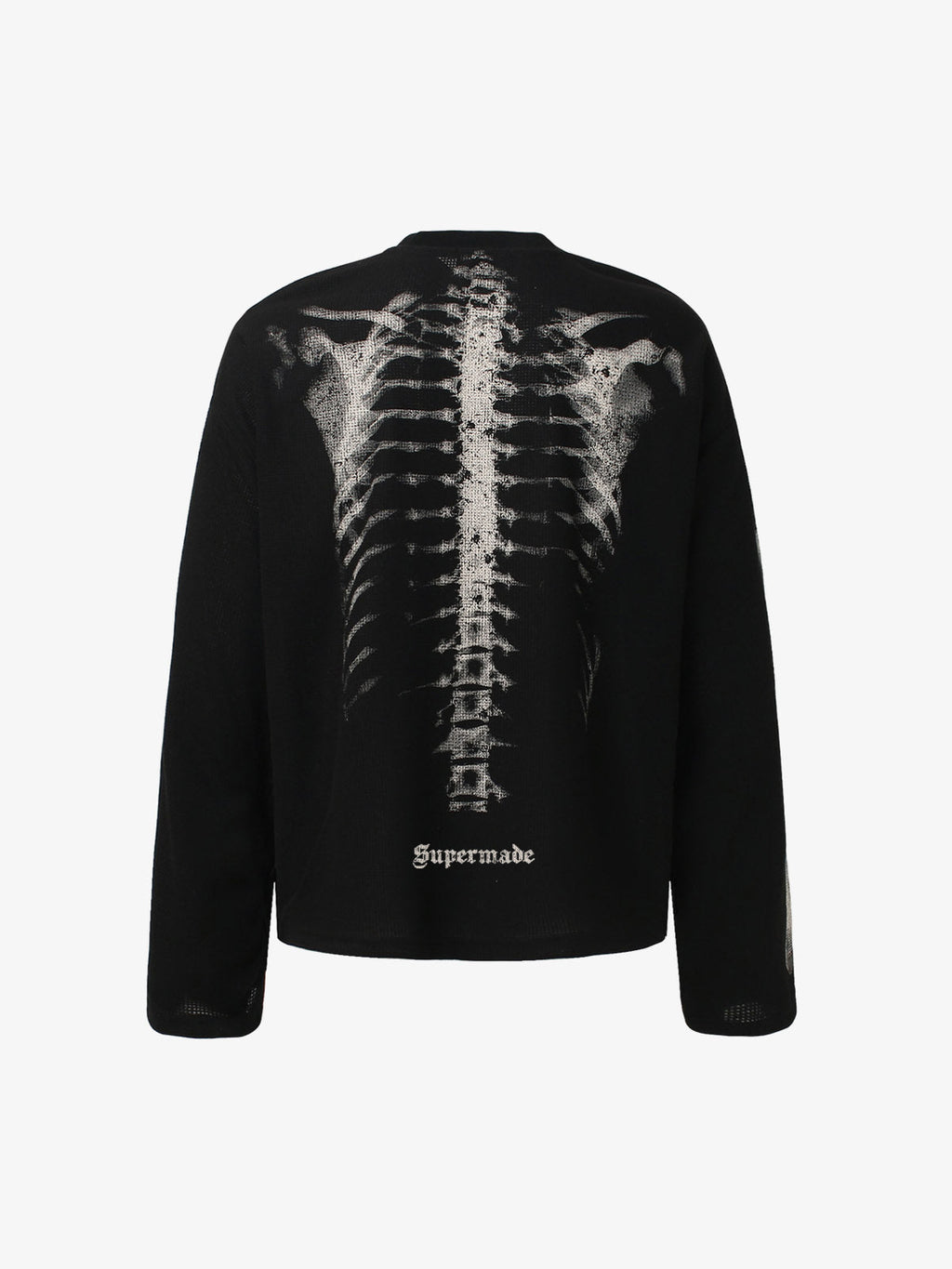 Skeleton Graphic Waffle Sweatshirt - 2495