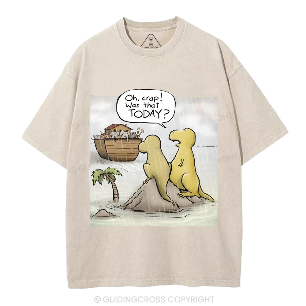 Jesus Saves The Funny Dinosaurs Christian Washed T-Shirt