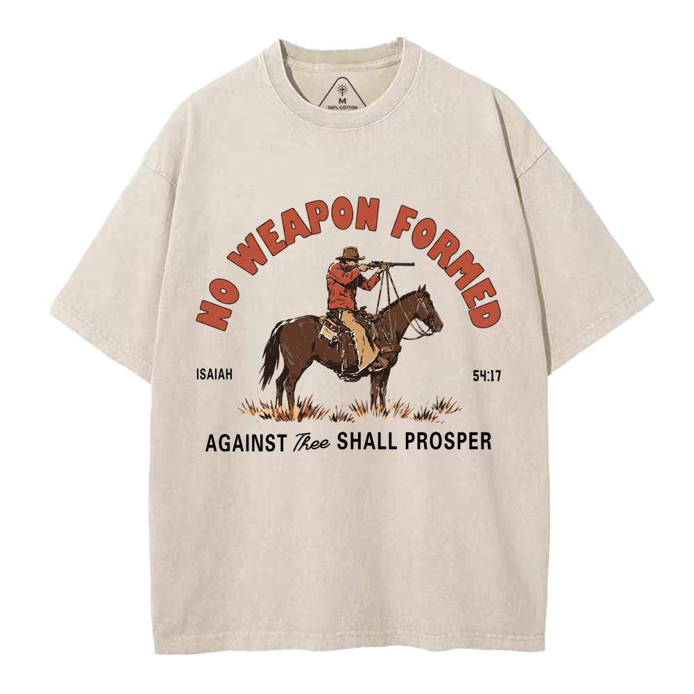 No Weapon Formed Christian Washed T-Shirt
