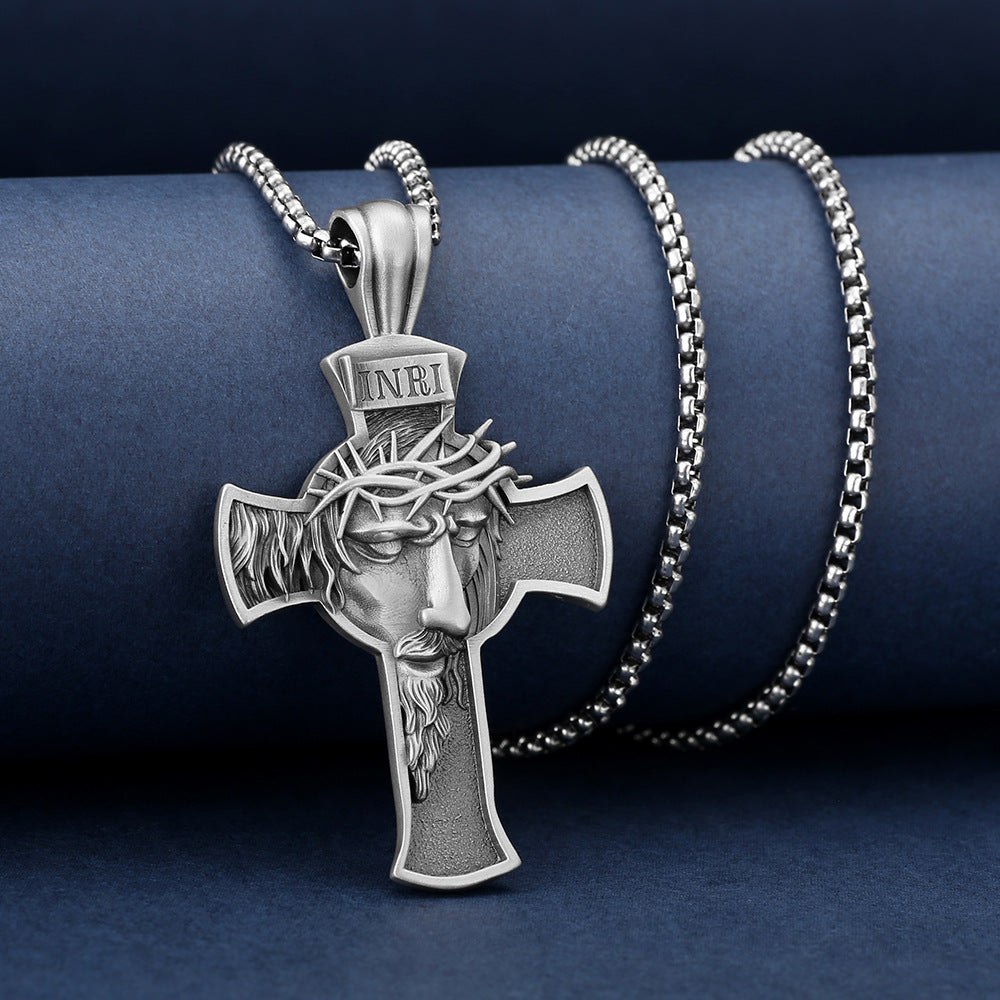 Jesus Face Cross Necklace