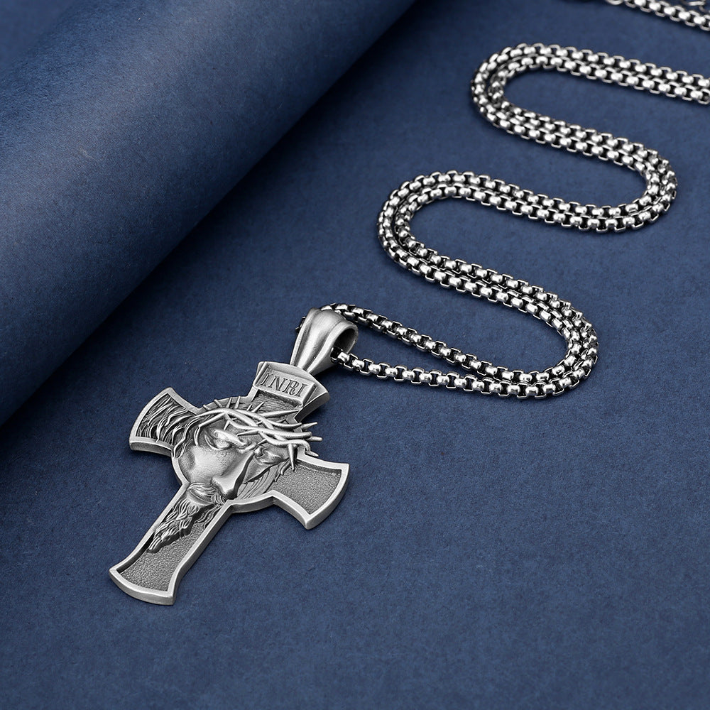 Jesus Face Cross Necklace