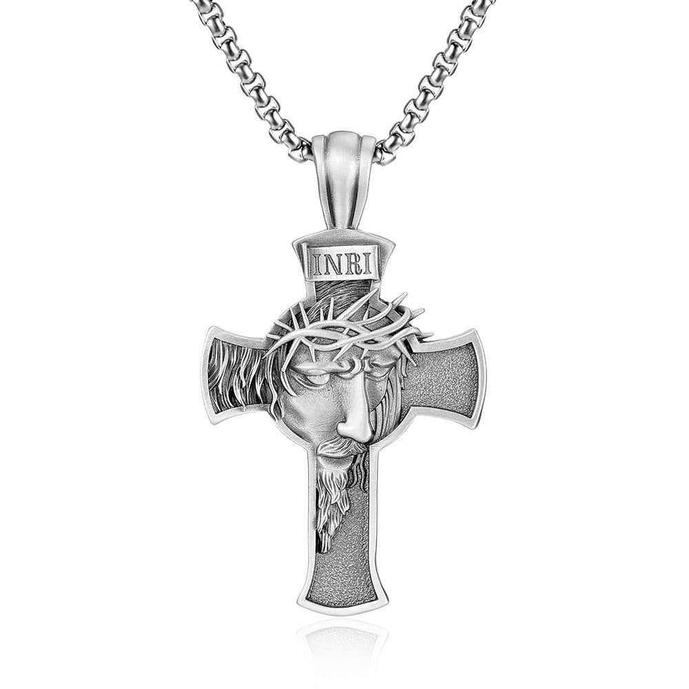 Jesus Face Cross Necklace