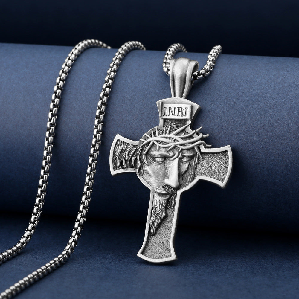 Jesus Face Cross Necklace