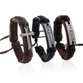 Christian Leather Bracelet Set (3 packs）