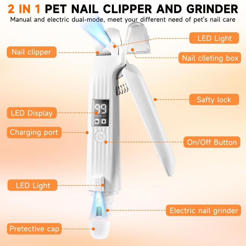 Quiet 2-in-1 Pet Nail Tool