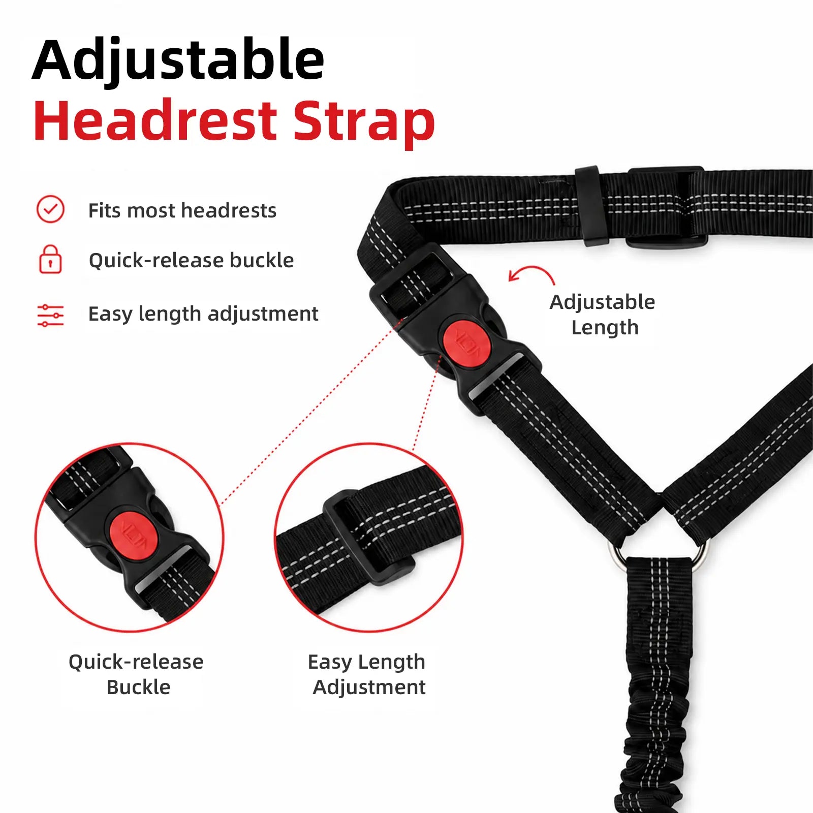 💥😘Elastic Retractable Dog Car Seat Belt🐶