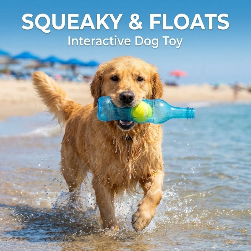 Interactive Squeaky Fetch Bottle