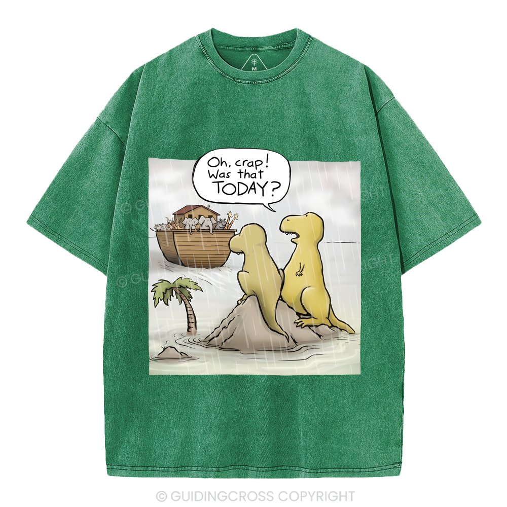 Jesus Saves The Funny Dinosaurs Christian Washed T-Shirt