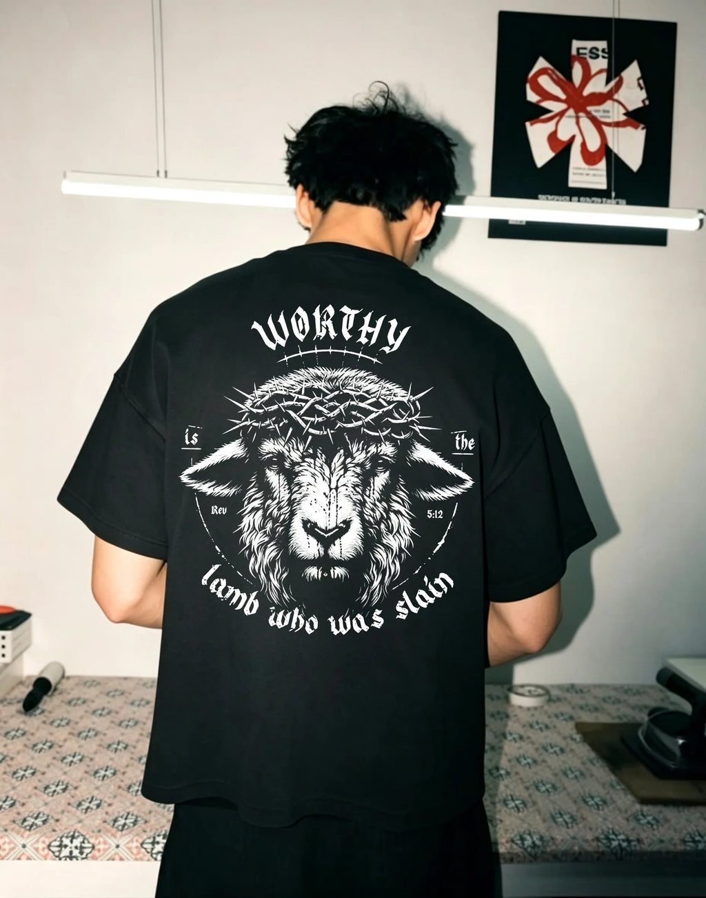 Worthy Is The Lamb Who Was Slain Printed Men's T-shirt