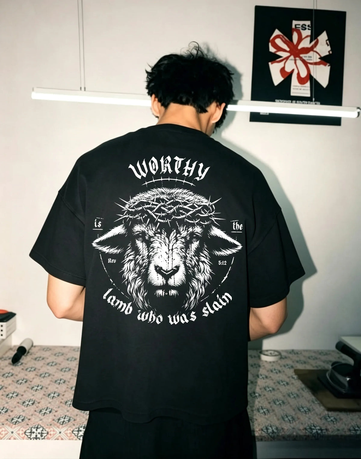Worthy Is The Lamb Who Was Slain Printed Men's T-shirt