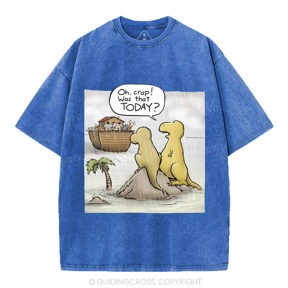 Jesus Saves The Funny Dinosaurs Christian Washed T-Shirt