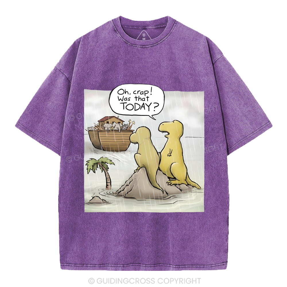 Jesus Saves The Funny Dinosaurs Christian Washed T-Shirt