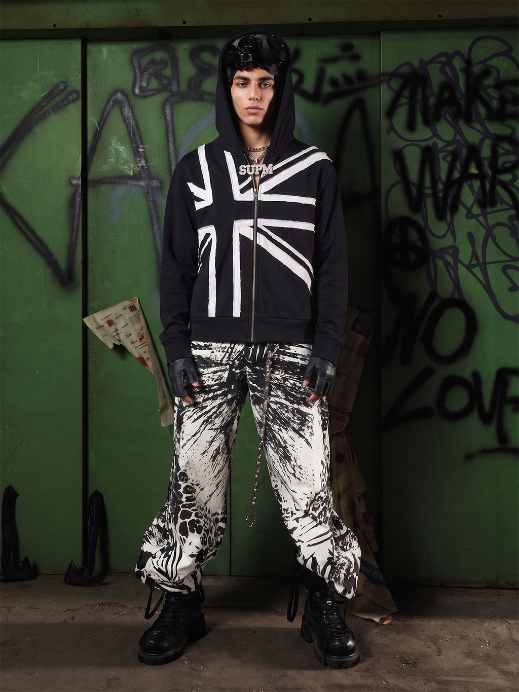 Street Style Union Jack Appliqué Hoodie