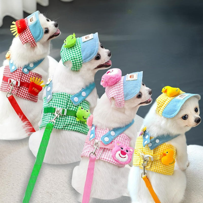 3-in-1 Pet Harness Set with Sun Hat & Leash