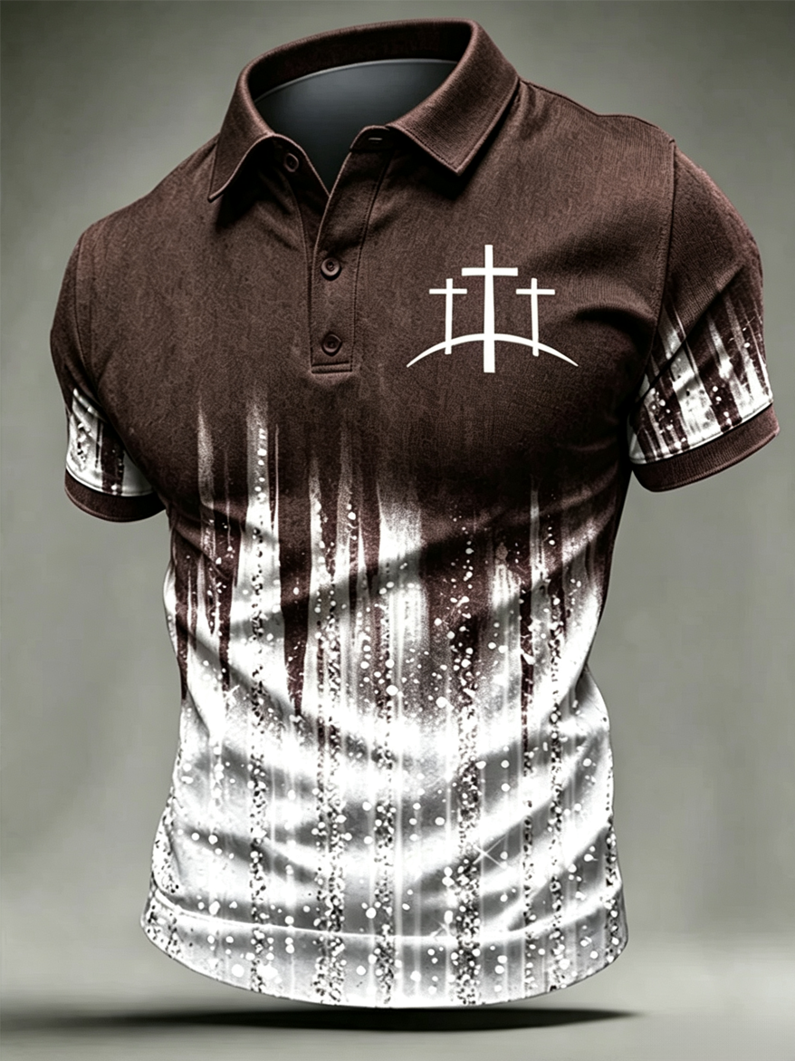 Faith Cross Commemorative Printed Polo Shirt