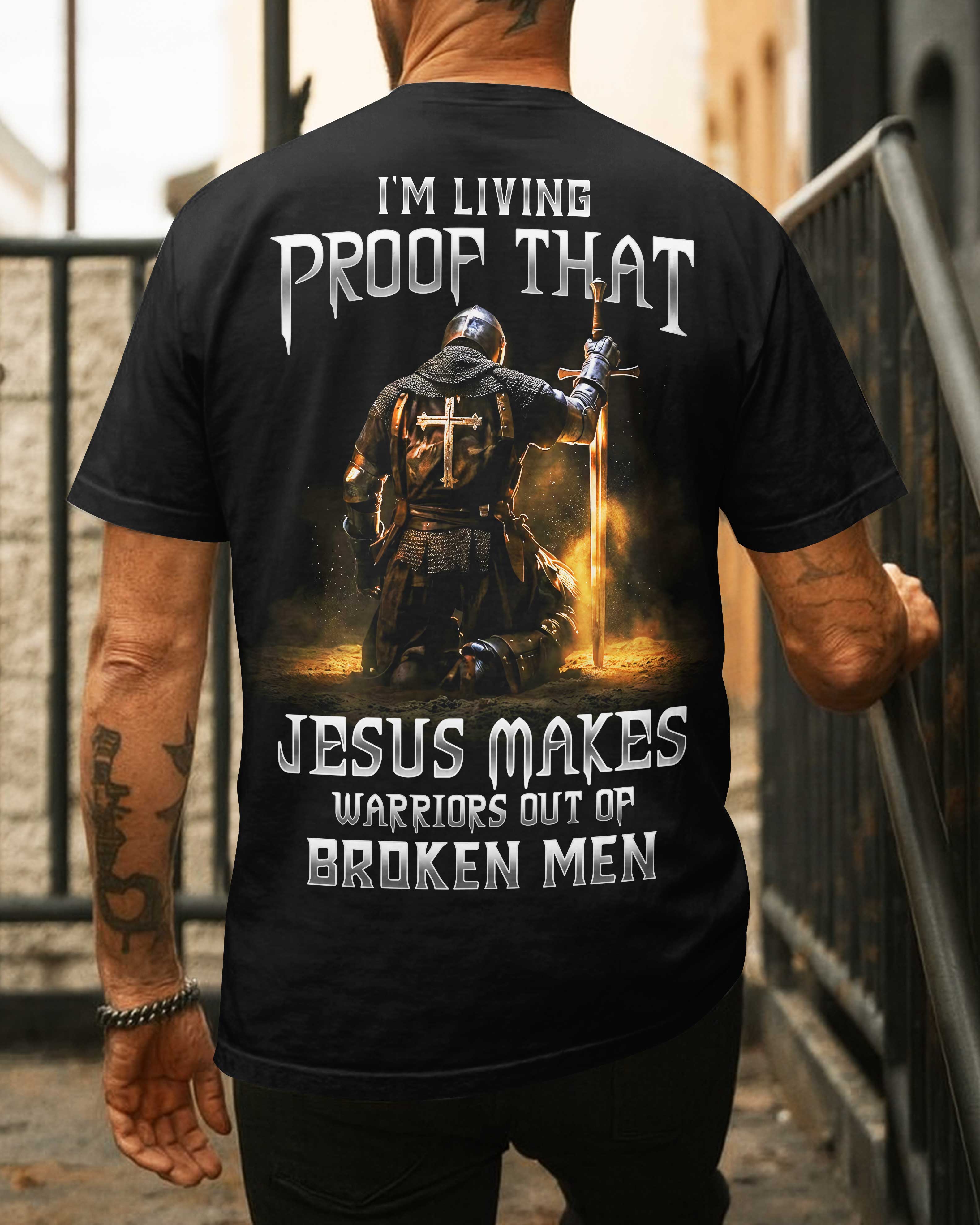 Jesus Makes Warriors black T-shirt back design