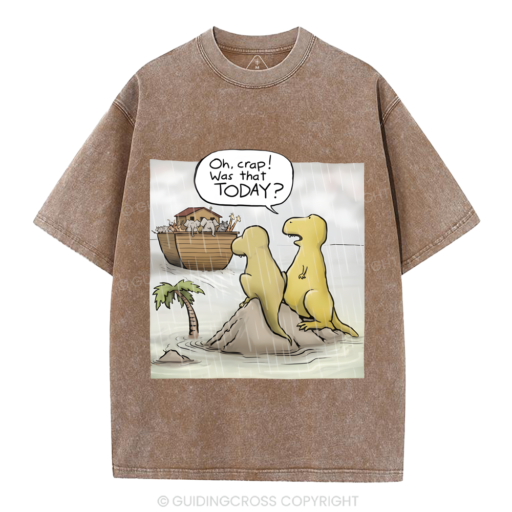 Jesus Saves The Funny Dinosaurs Christian Washed T-Shirt
