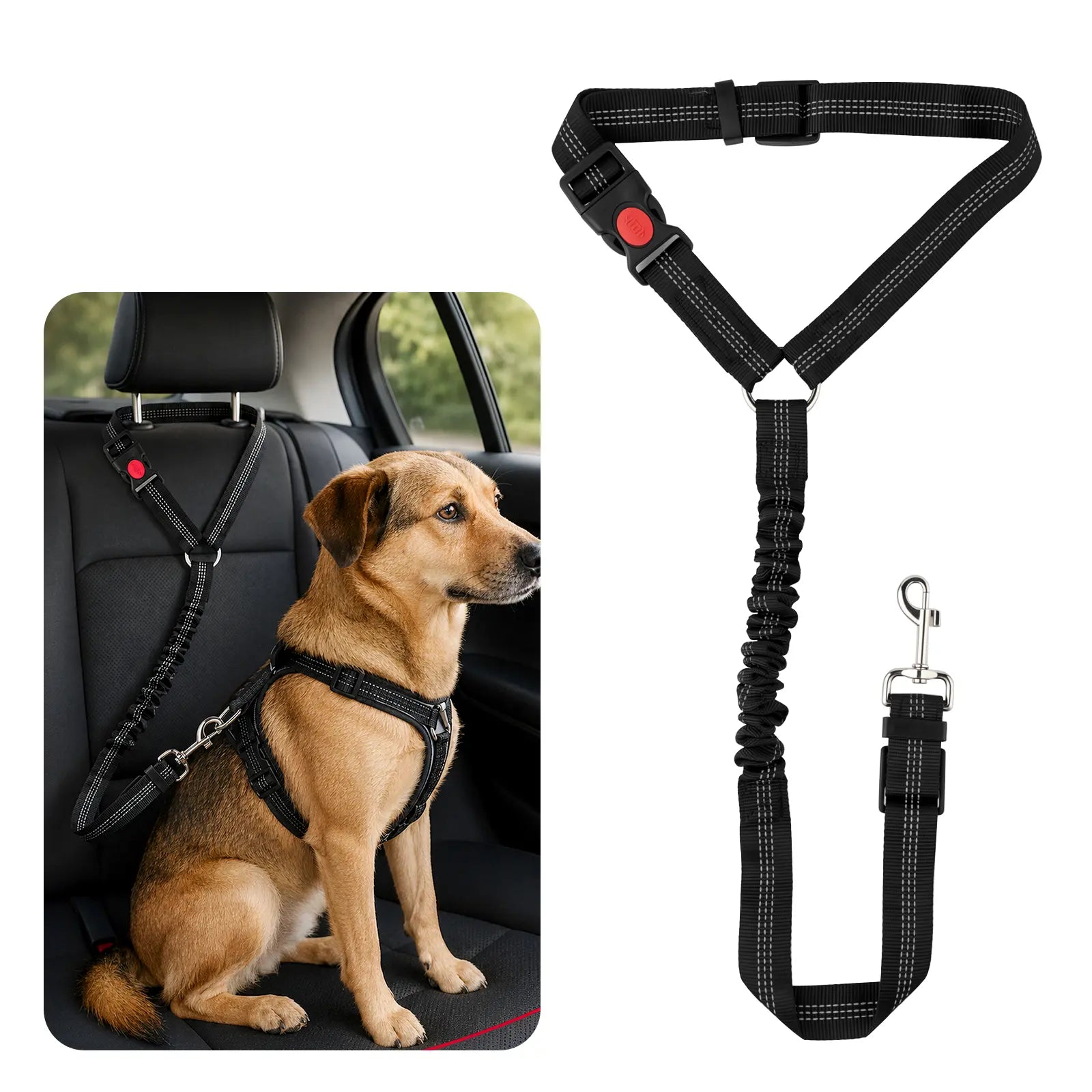 💥😘Elastic Retractable Dog Car Seat Belt🐶