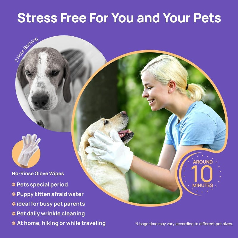 Waterless Pet Grooming Gloves