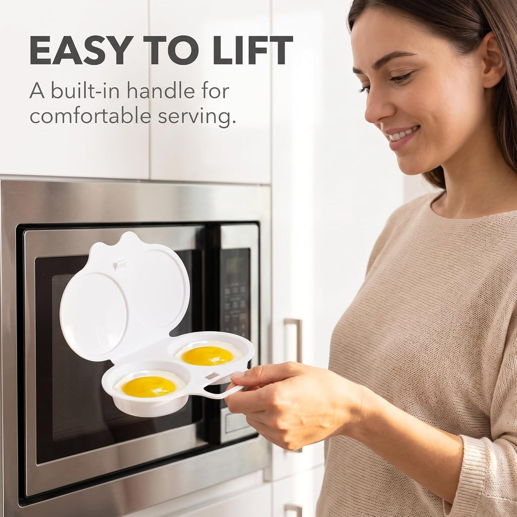 ⏰Last Day Special Price ￡6.99!!⏰Microwave Egg Poacher – Dual-Cavity Steamer, Rapid Heating, Non-Stick PP – Ideal for Home, Office & Travel! 🔥