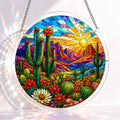 Acrylic Jigsaw Puzzle Suncatcher - Cactus Sunset
