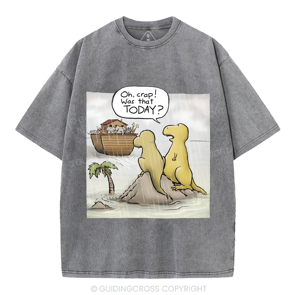 Jesus Saves The Funny Dinosaurs Christian Washed T-Shirt