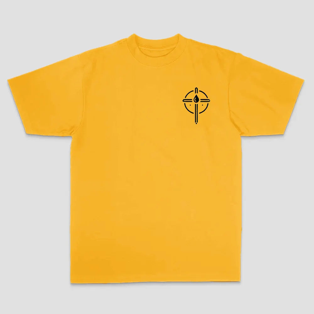 Christian And Tattooed Praying Hands Rose Bible Verse Printed Men's T-shirt