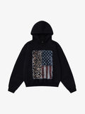 Leopard Flag Print Boxy Hoodie