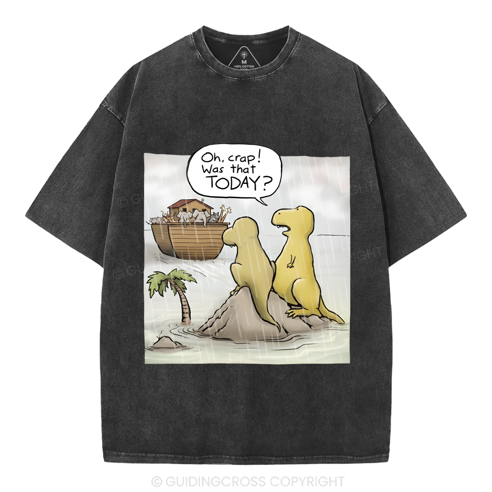 Jesus Saves The Funny Dinosaurs Christian Washed T-Shirt