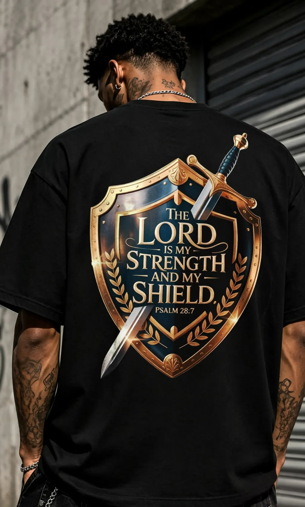 The Lord Is My Strength And My Shield Printed Men's T-shirt