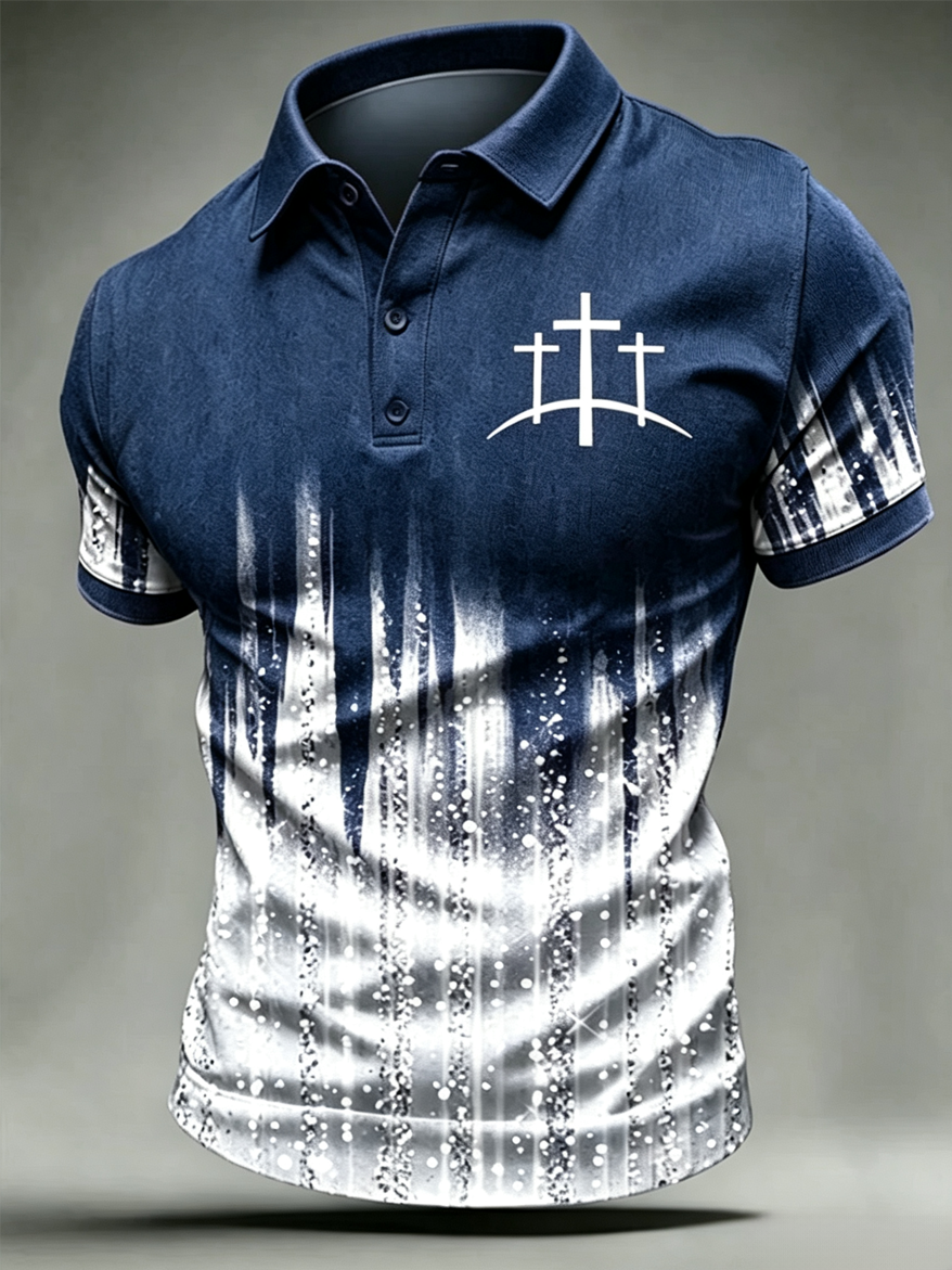 Faith Cross Commemorative Printed Polo Shirt