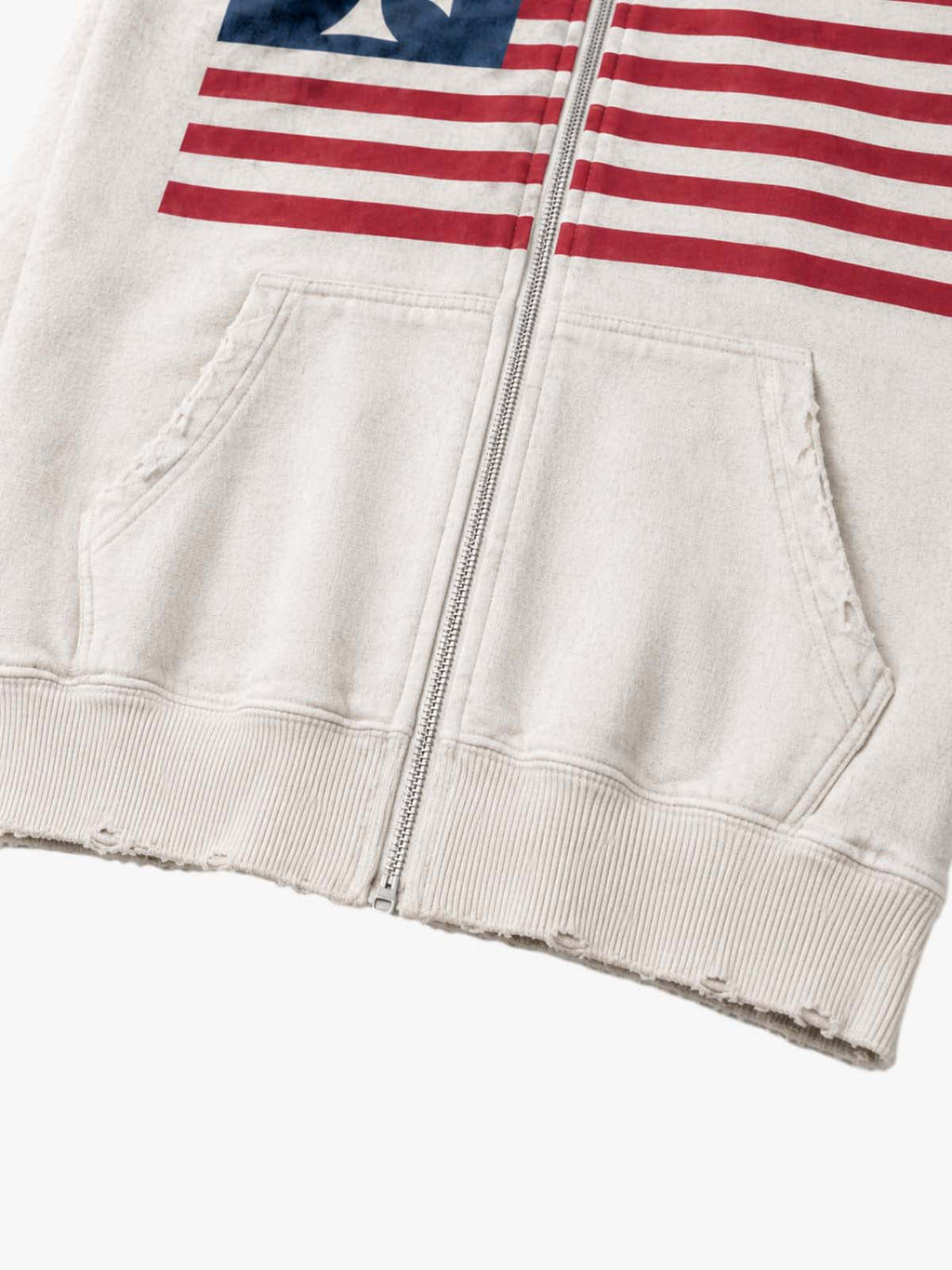Cropped Flag Zip Hoodie