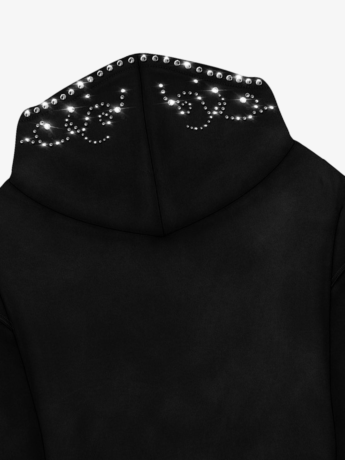 Flame Rhinestone Boxy Fit Hoodie