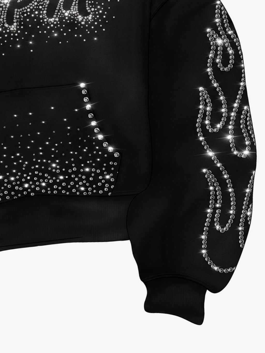 Flame Rhinestone Boxy Fit Hoodie