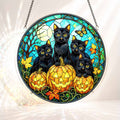 Acrylic Jigsaw Puzzle Suncatcher - Pumpkin Cats