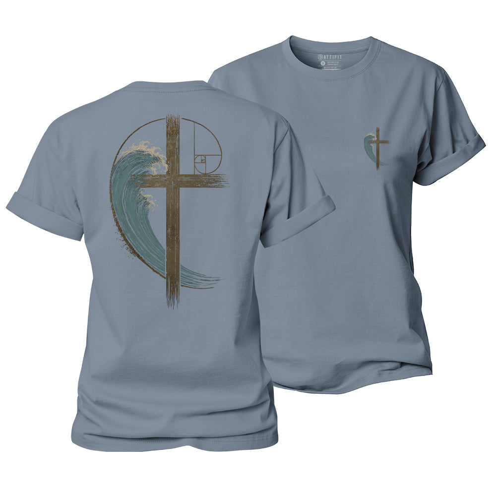 Wave Cross Women's Cotton T-Shirt