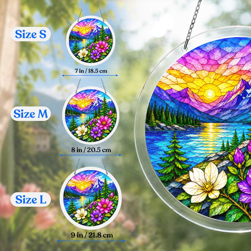 Acrylic Jigsaw Puzzle Suncatcher - Alpine Sunrise