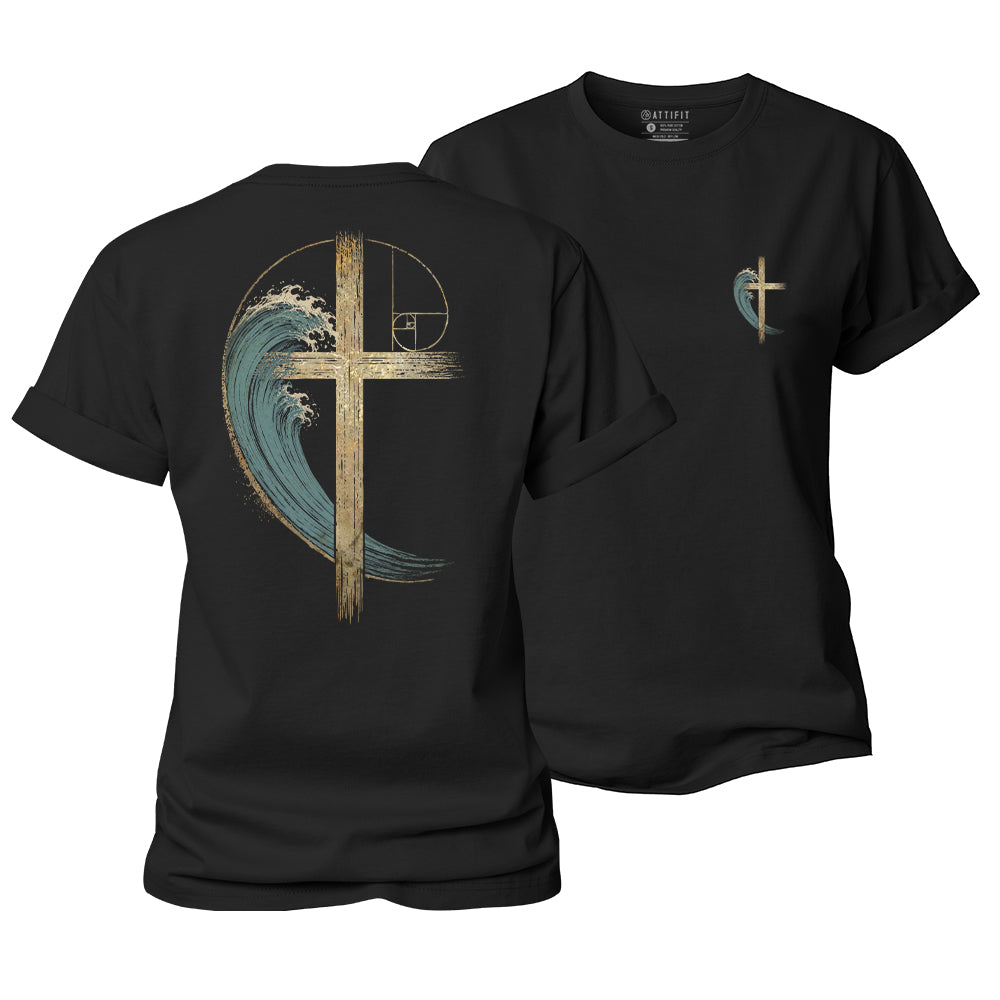 Wave Cross Women's Cotton T-Shirt