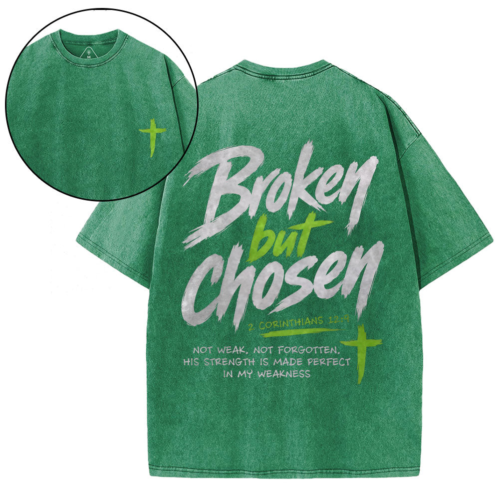 Broken But Chosen Christian Washed T-Shirt