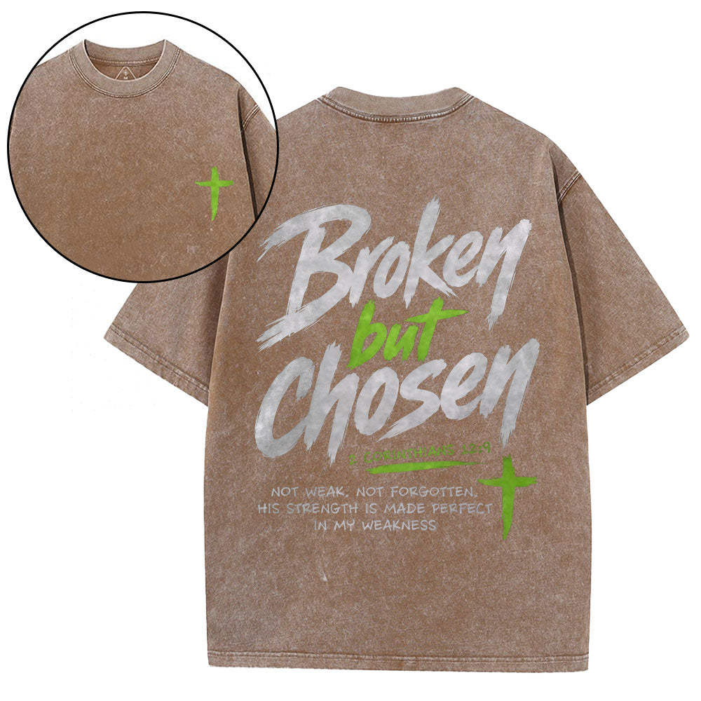 Broken But Chosen Christian Washed T-Shirt