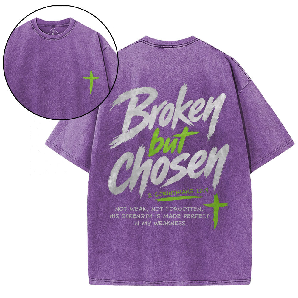 Broken But Chosen Christian Washed T-Shirt
