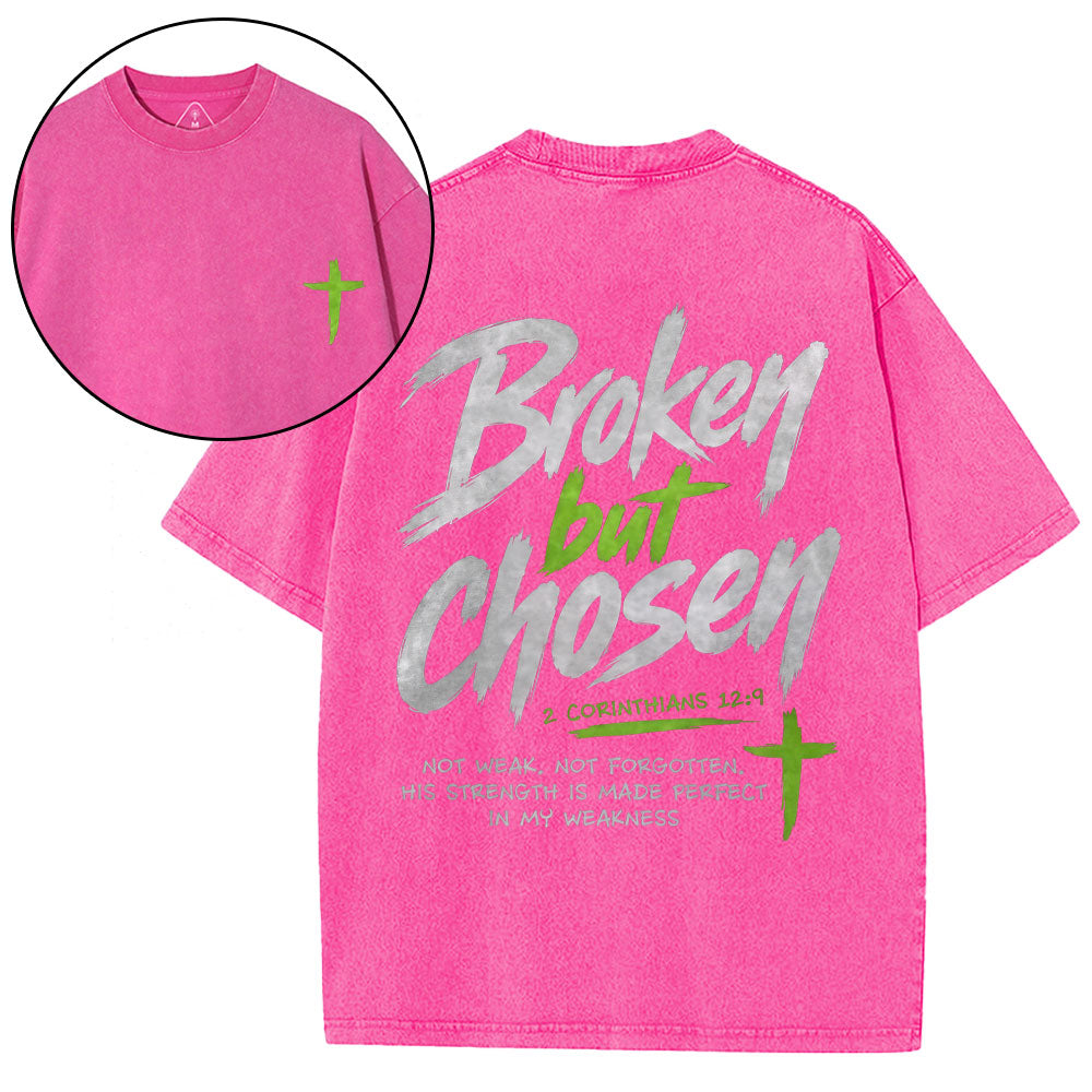 Broken But Chosen Christian Washed T-Shirt