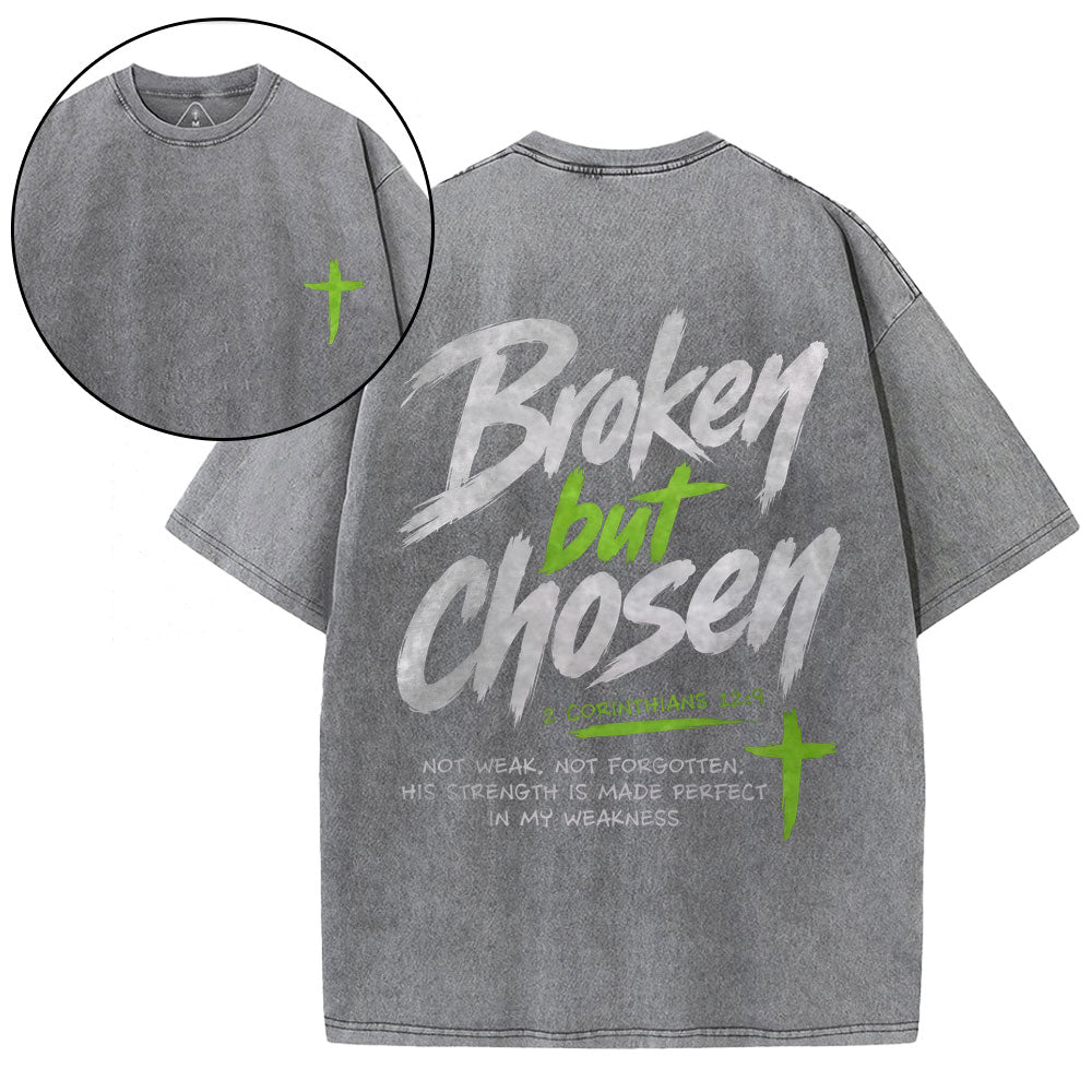 Broken But Chosen Christian Washed T-Shirt