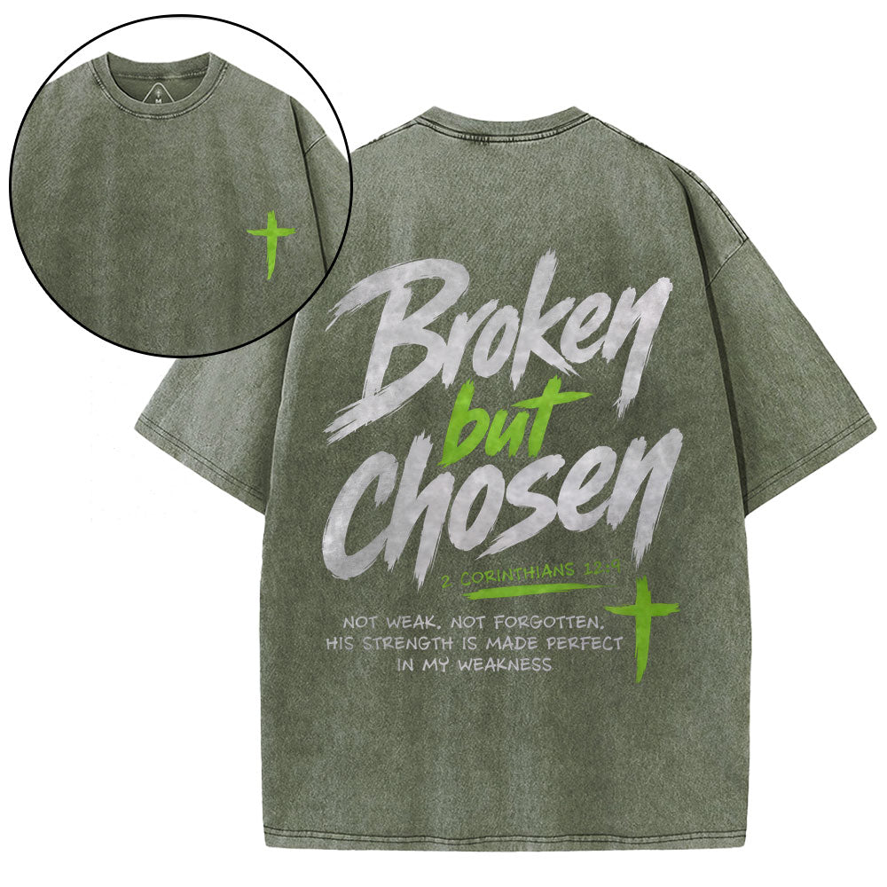 Broken But Chosen Christian Washed T-Shirt