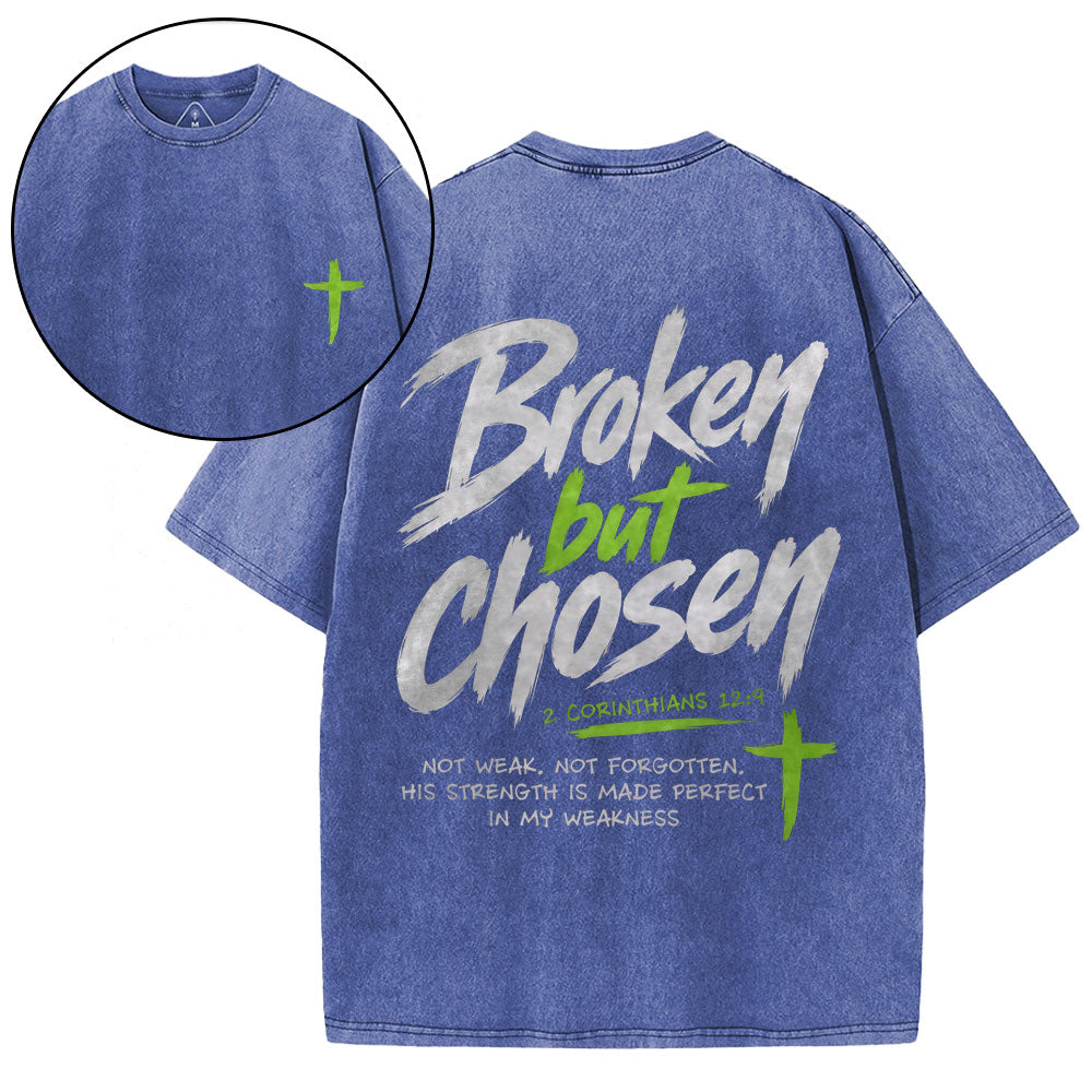 Broken But Chosen Christian Washed T-Shirt