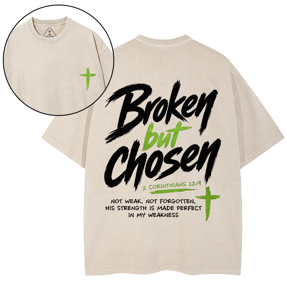Broken But Chosen Christian Washed T-Shirt