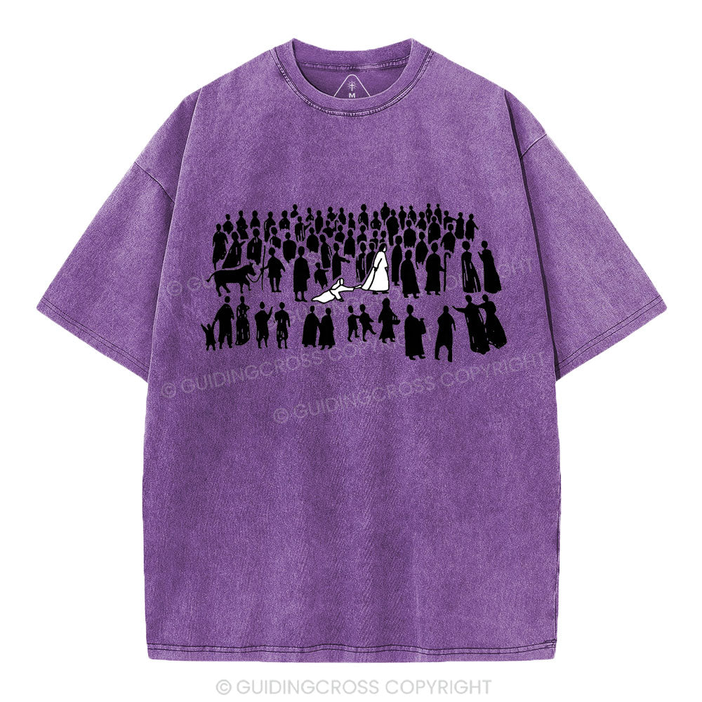 By His Wounds Christian Washed T-Shirt