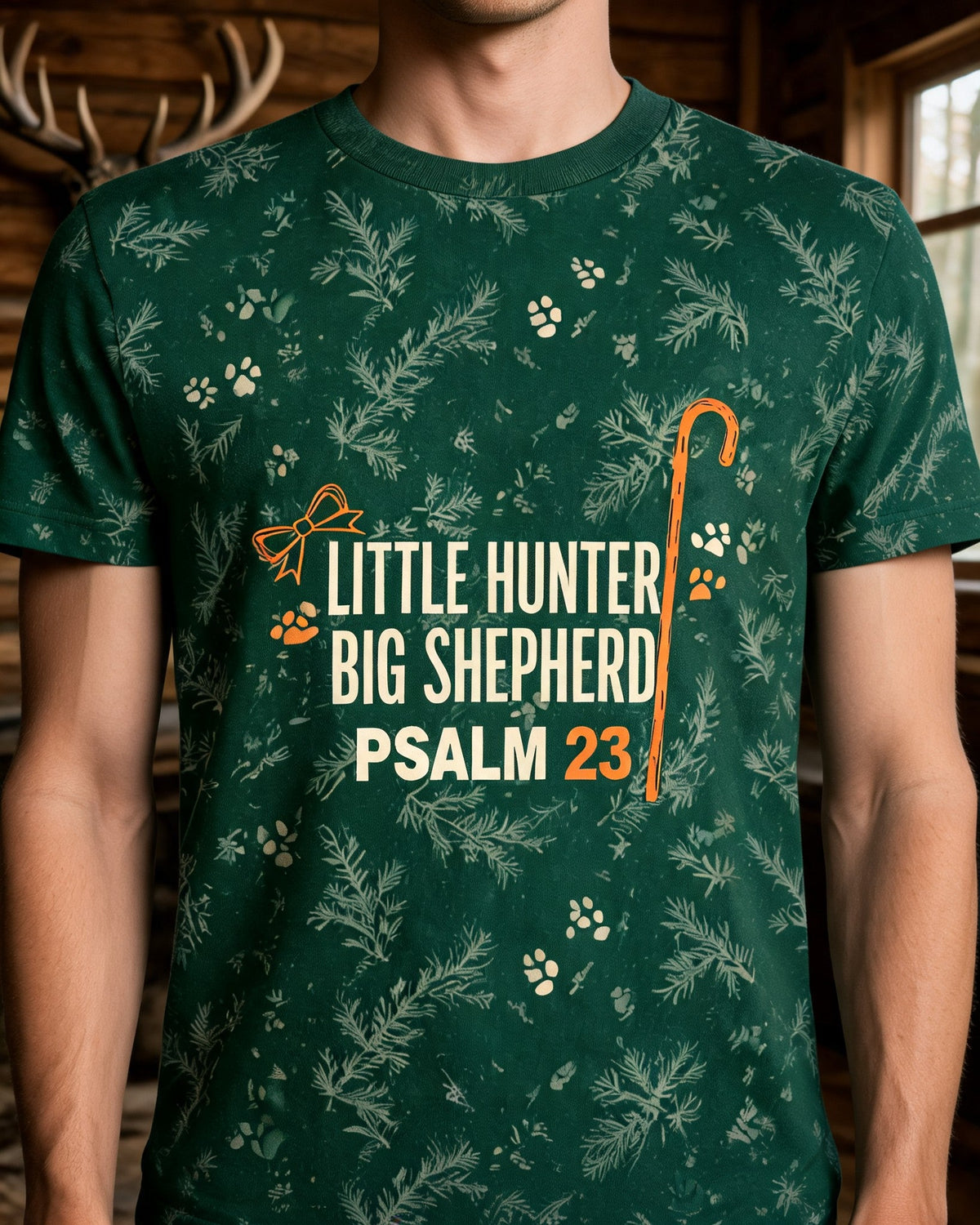 Youth Christian Hunting Shirt Little Hunter Big Shepherd AOP T-shirt