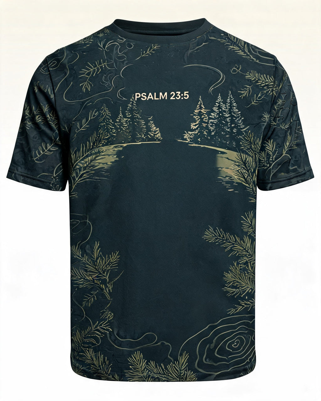 Christian Hunting Shirt My Cup Runneth Over Psalm 23 AOP T-shirt