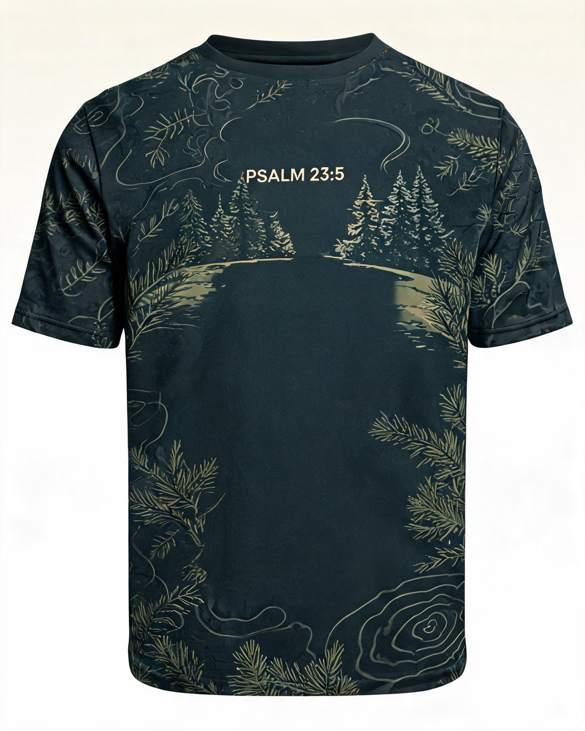Christian Hunting Shirt My Cup Runneth Over Psalm 23 AOP T-shirt